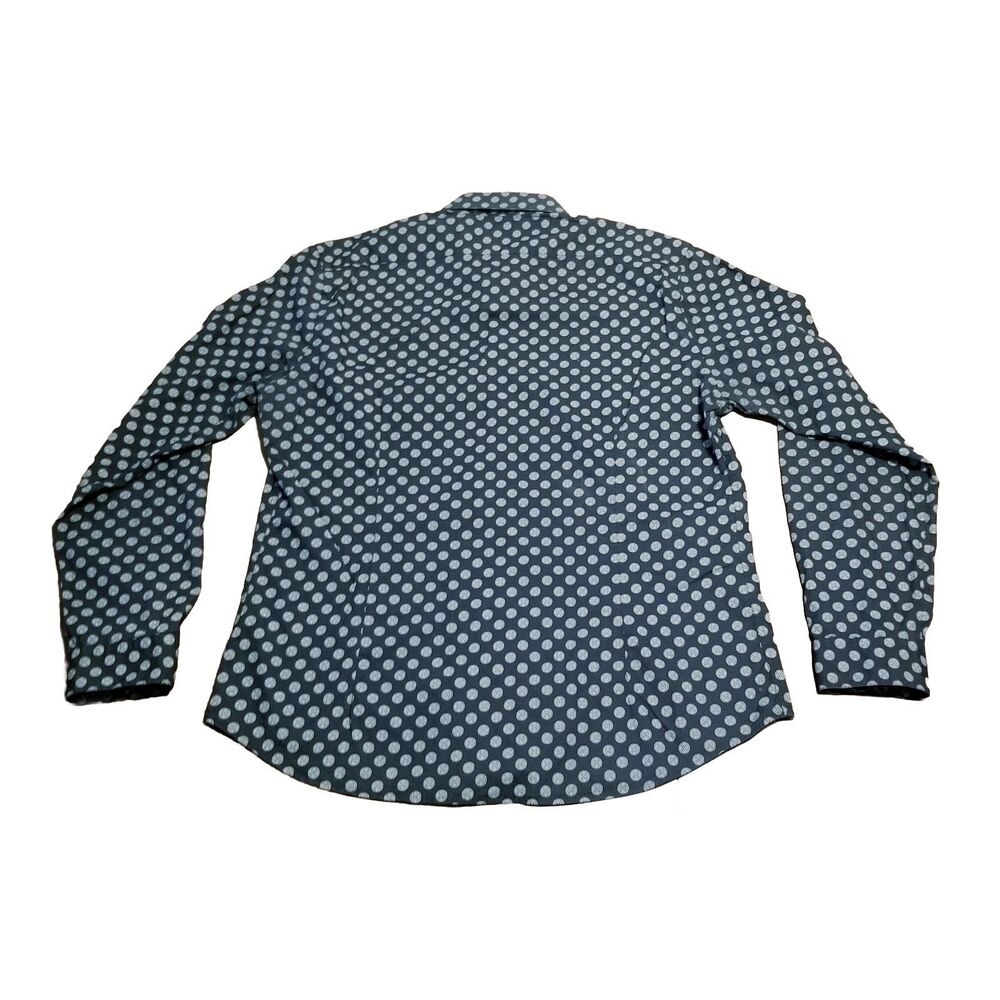 Reiss Shirt Men's Size XXL Black White Geometric Slim Fit Bernie Polka Dot - Picture 3 of 5